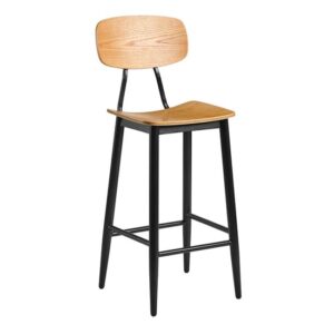 Jona Wooden Bar Stool In Ply Oak