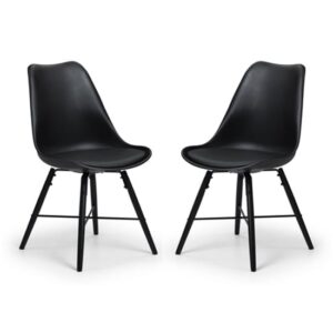 Kaili Dining Chair With Black Seat And Black Legs In Pair