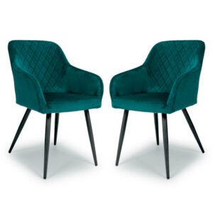 Menton Mint Green Brushed Velvet Dining Chairs In Pair