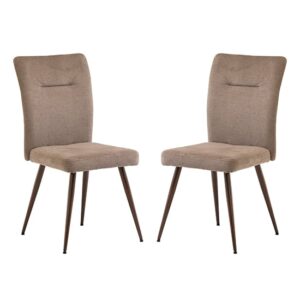 Mason Mocha Fabric Dining Chairs With Wenge Legs In Pair