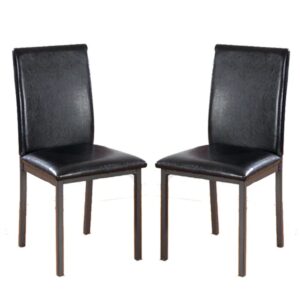 Billings Brown Faux Leather Dining Chairs In Pair