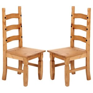 Carlen Light Pine Wooden Dining Chairs In Pair