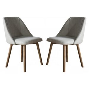 Elliata Natural Fabric Dining Chairs In Pair