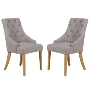 Reston Natural Dining Chairs With Oak Legs In Pair